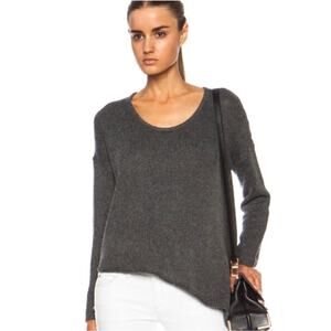 Helmut Lang Asymmetrical Knit Sweater Jumper Gray Grey Alpaca Small Pullover